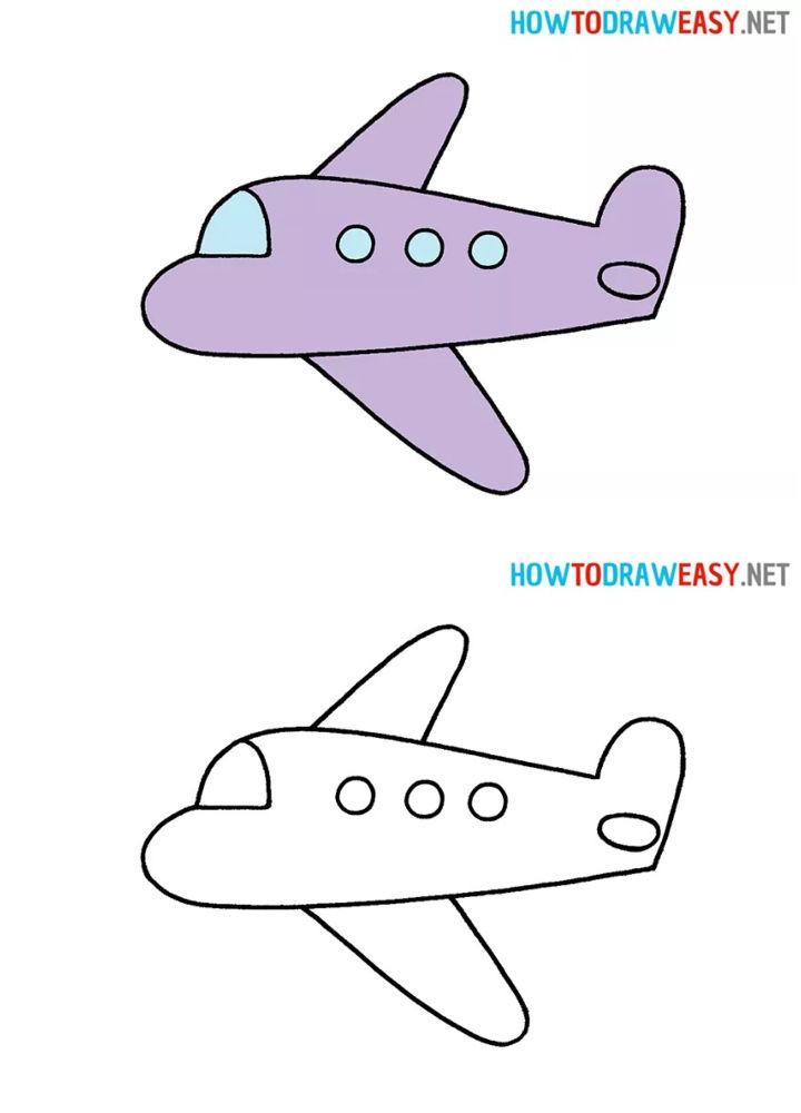 Cute Airplane Drawing For Kids