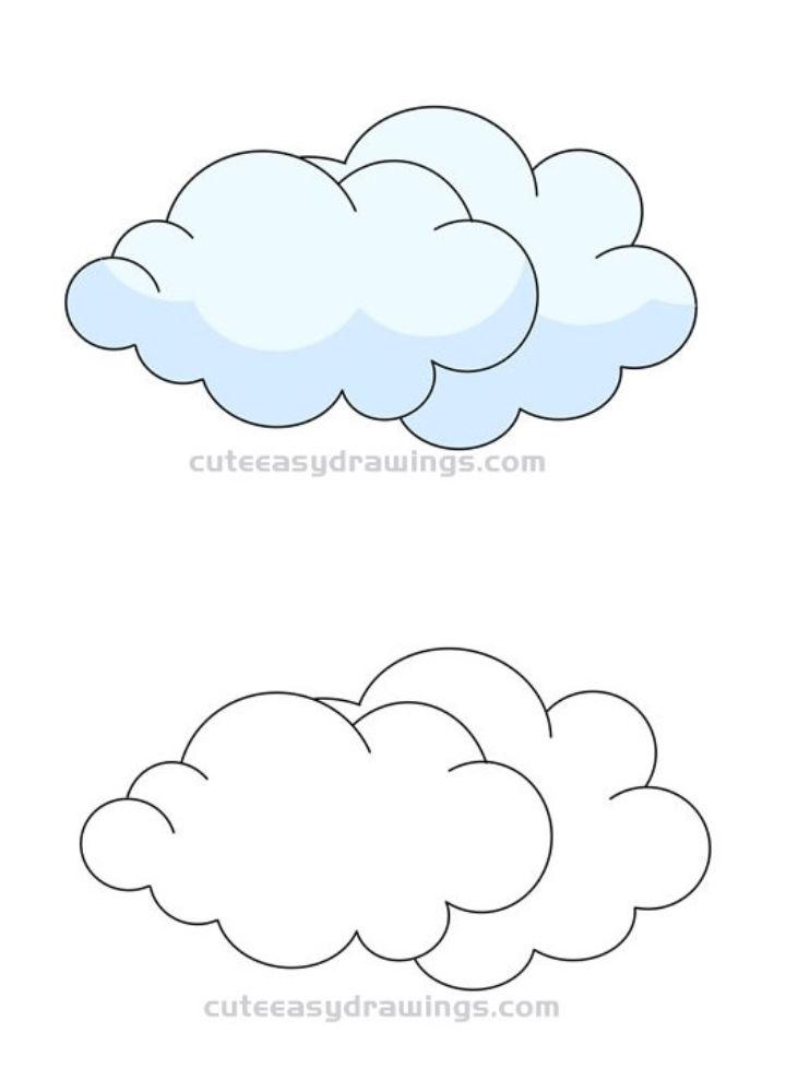 Cute Cloud Drawing for Kids
