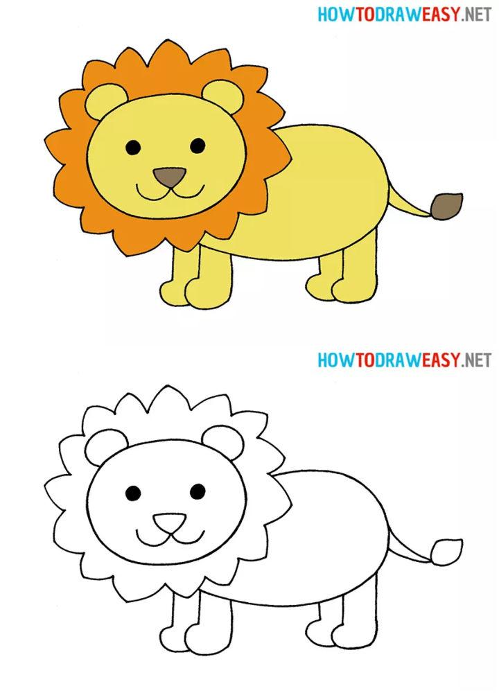 25 Easy Lion Drawing Ideas - How to Draw a Lion