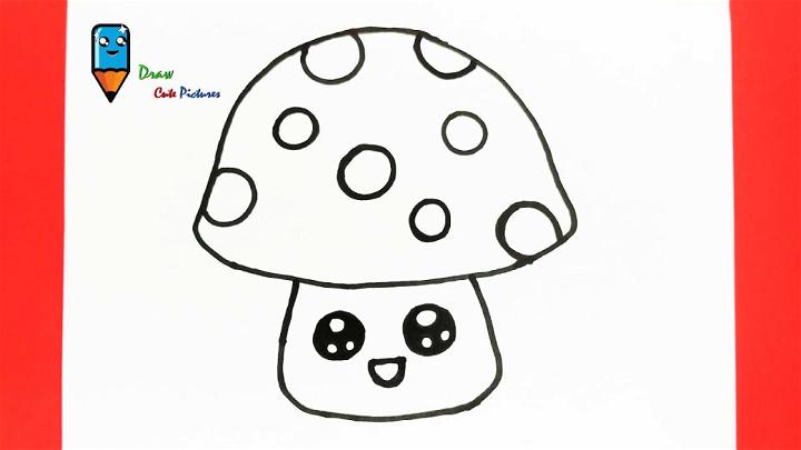 Mushroom Drawing  Cute Trippy  Cartoon Mushroom Drawing