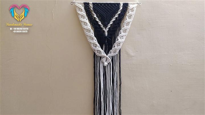 DIY Black And White Macrame Wall Hanging