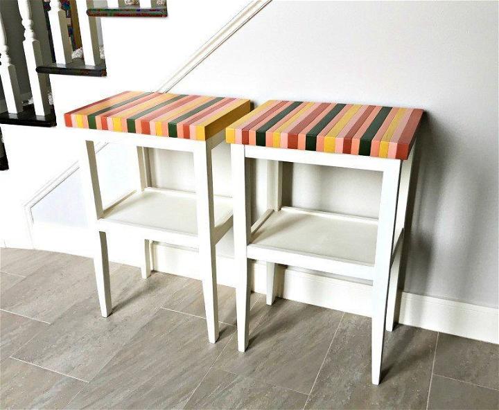 DIY Wood Color Block Table Top 1