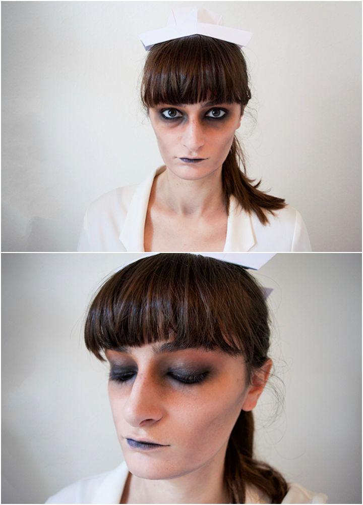 DIY Zombie Nurse Halloween Makeup