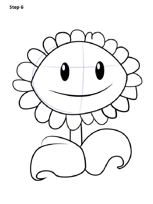 Draw Sunflower from Plants vs Zombies