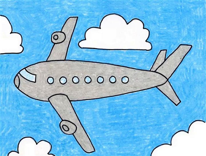 Aeroplane Drawing for Kids  Easy StepbyStep Tutorials
