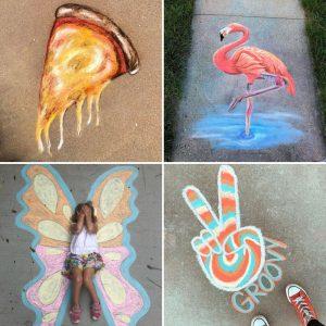 easy chalk art ideas - chalk drawing ideas for sidewalk
