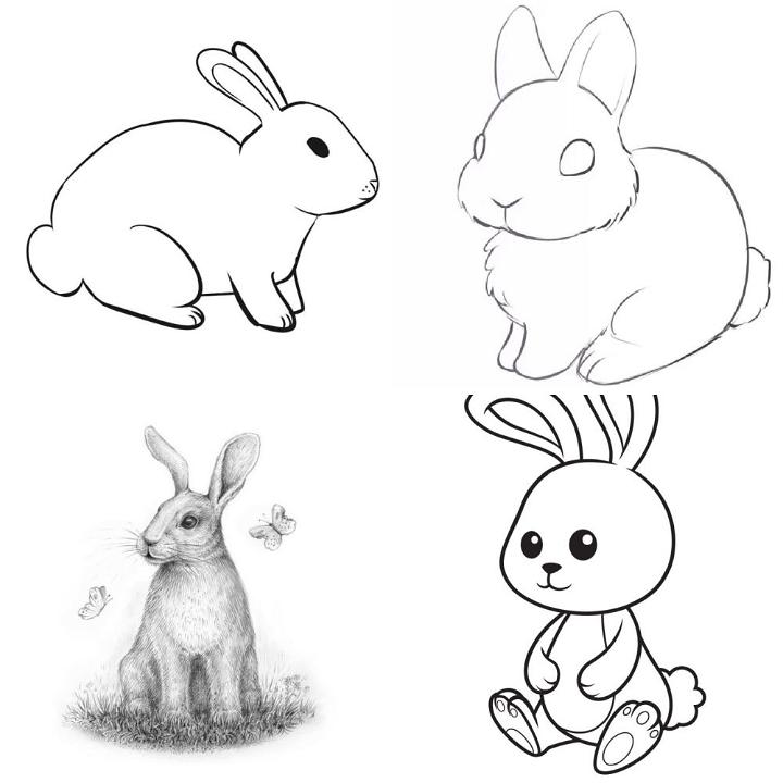 Bunny Drawing  How to draw a bunny  Easy drawing