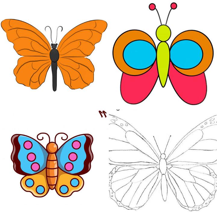 how to draw a simple butterfly