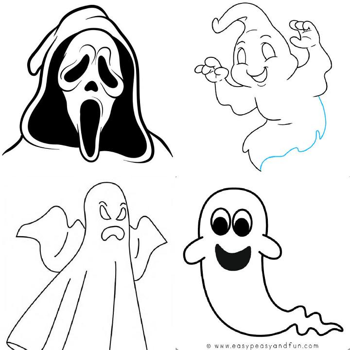 20 Cute Ghost Drawing Ideas - How To Draw A Ghost - Blitsy