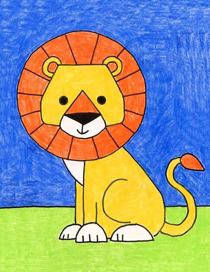 Easy Lion Drawing for Kids