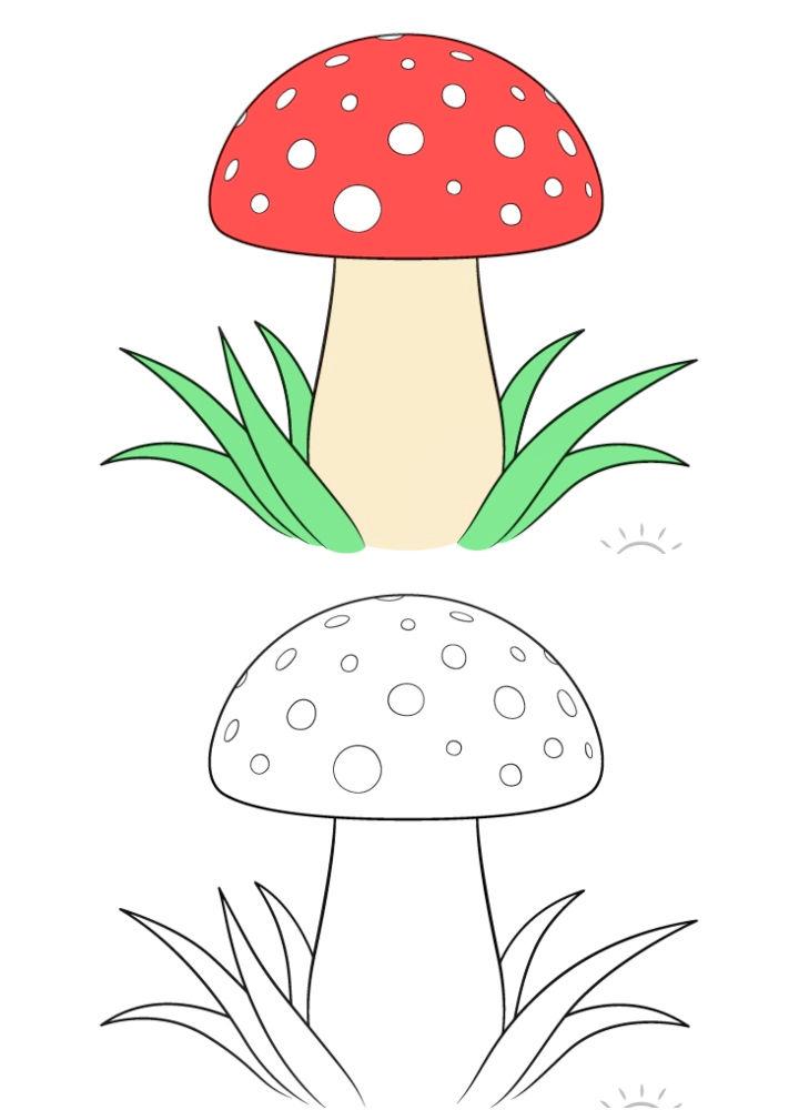 Easy Mushroom To Draw