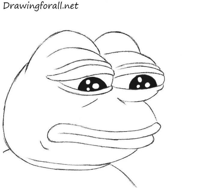 Easy Sad Frog Drawing