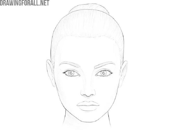 Female Face Guidelines Drawing