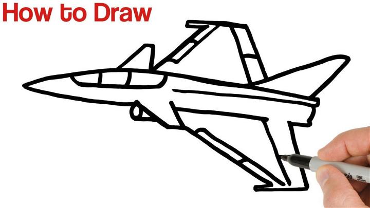 Fighter Jet Drawing For Kids