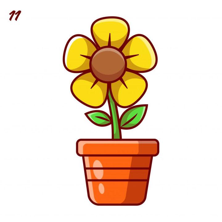 Flower Pot Drawing