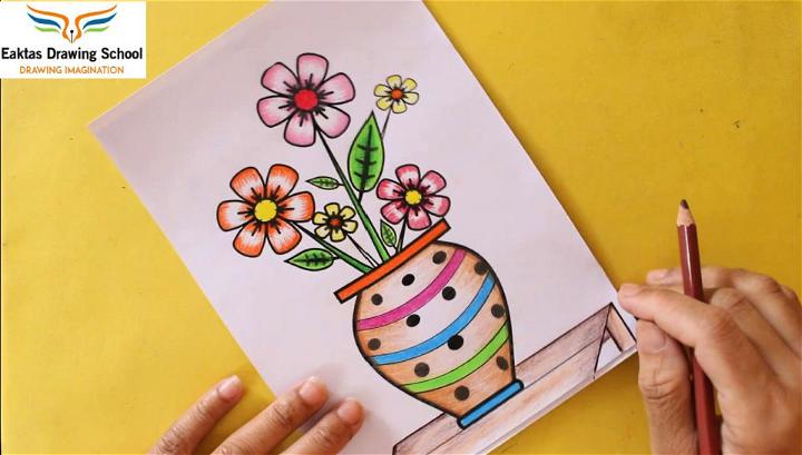 Flower Pot Drawing