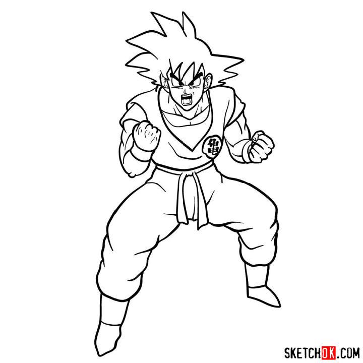 Goku Drawing Full Body HD Png Download  Transparent Png Image  PNGitem