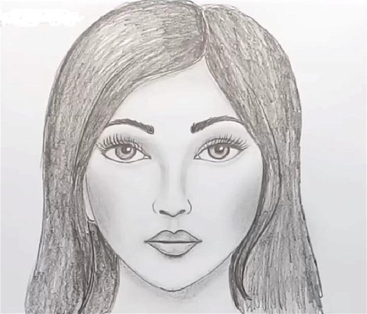 easy girl face sketch