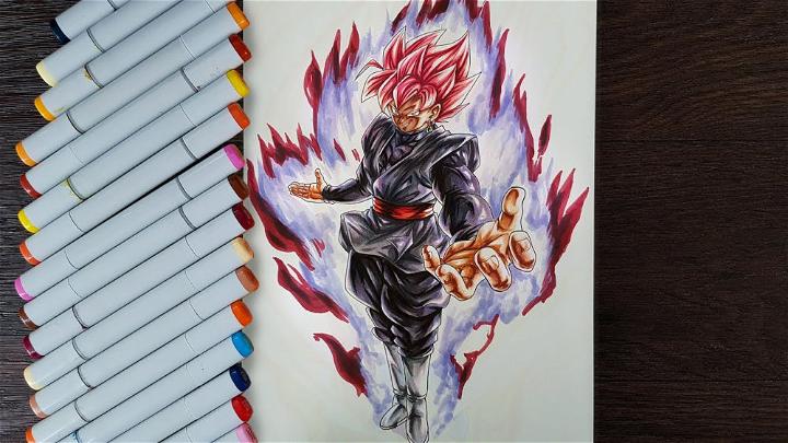 Goku Black Rose Drawing