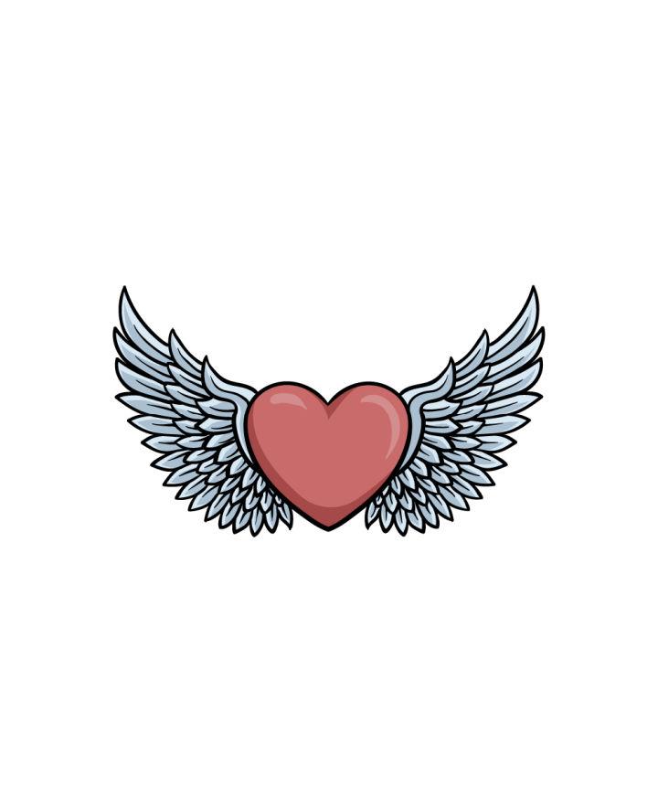 Heart With Wings Drawing