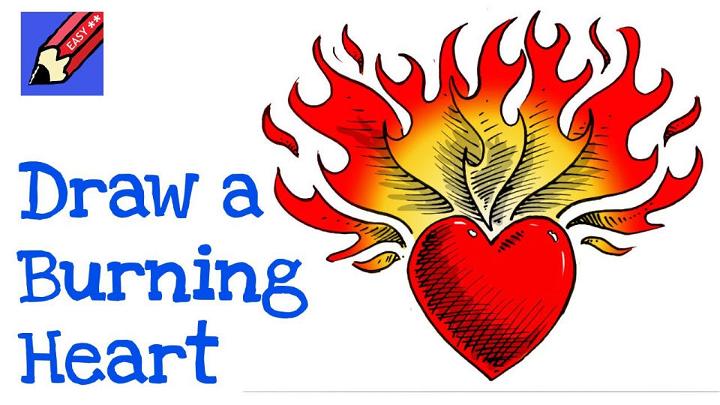 How To Draw A Burning Heart