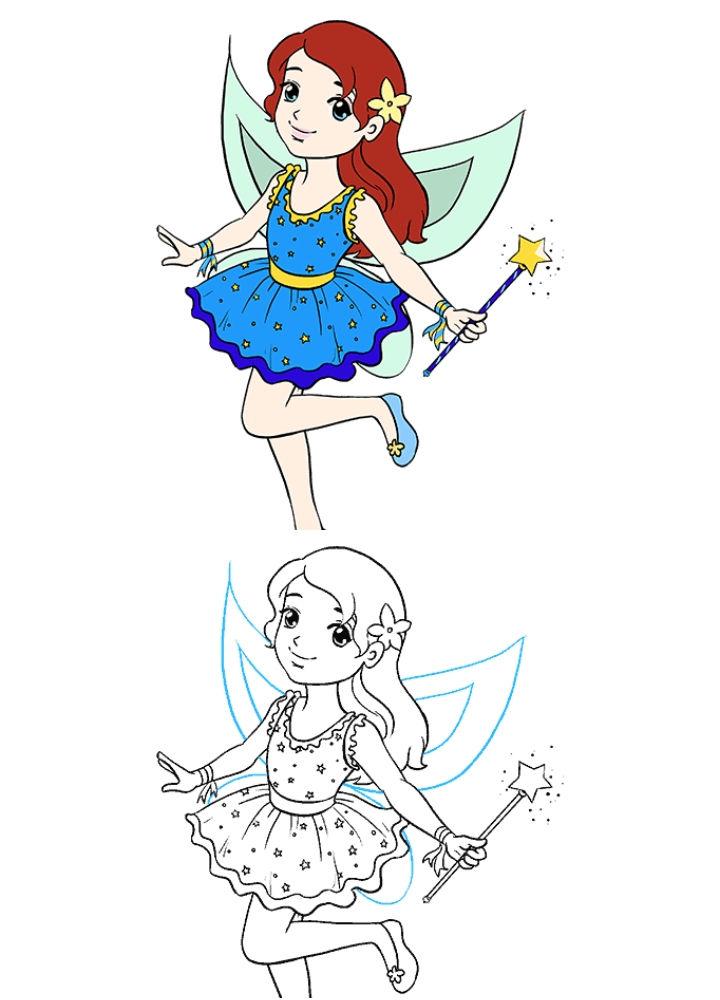 How to draw a fairy Easy Realistic Simple and Face