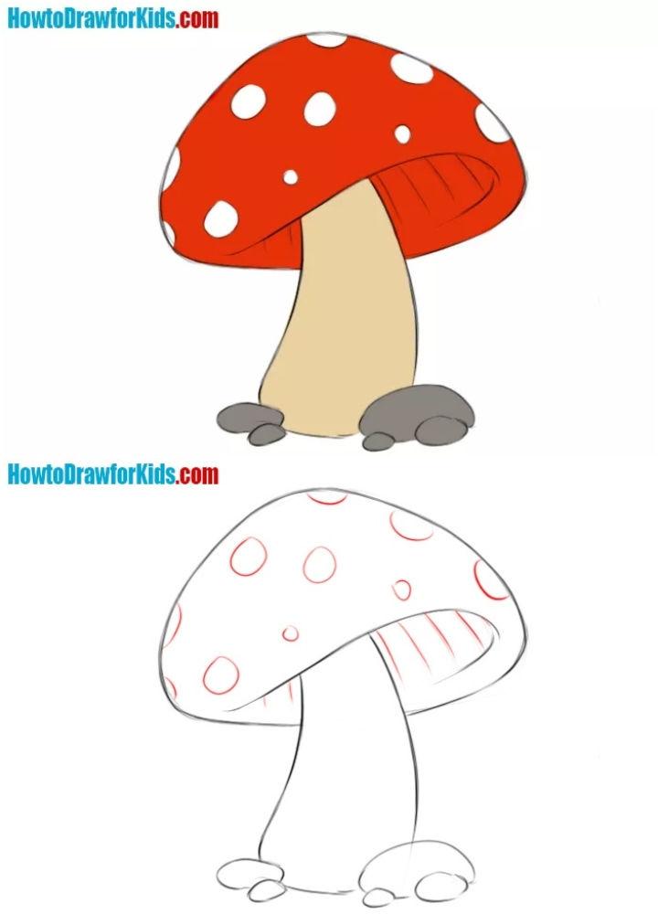 How To Draw A Mushroom Step By Step