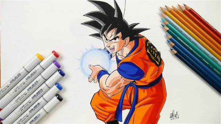 How to Draw Goku Kamehameha