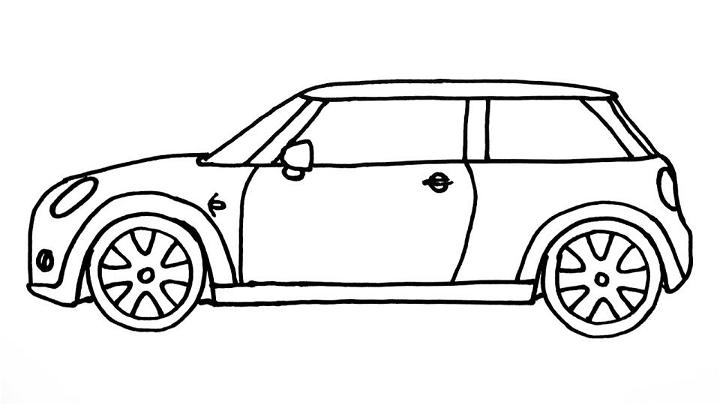 How to Draw Mini Cooper Sports Car