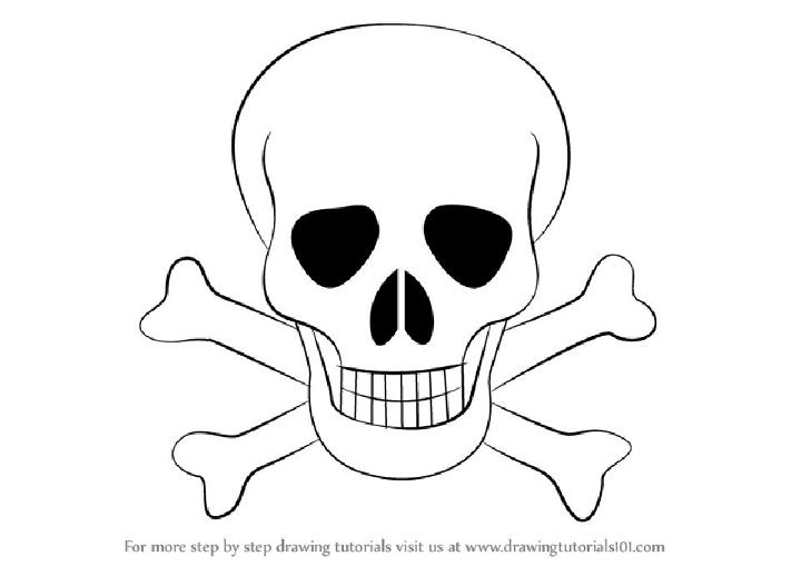 easy skull drawings step by step