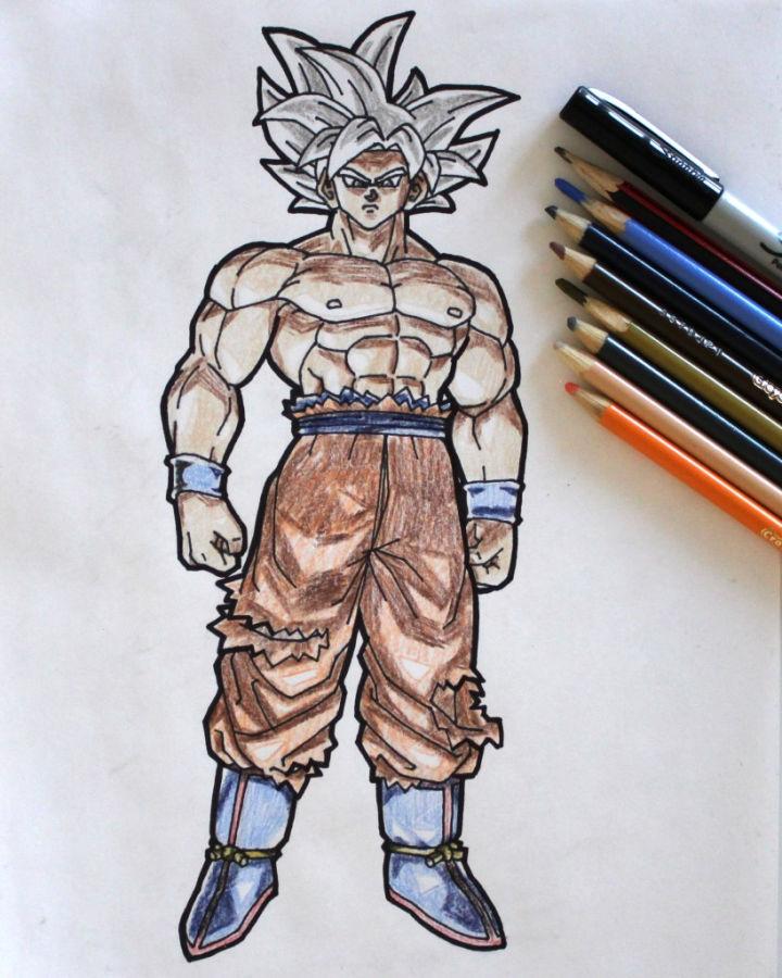 how to draw goku ssj4 full body