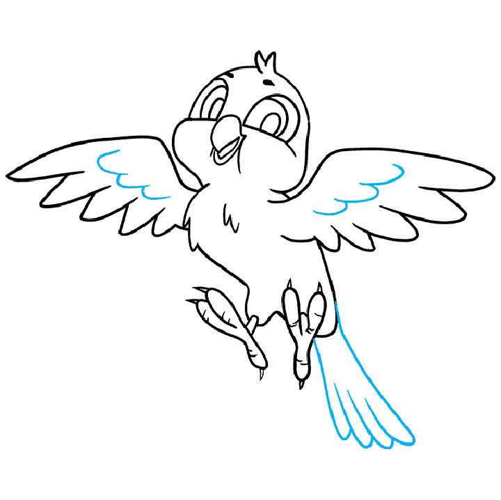 How to Draw a Cartoon Flying Bird