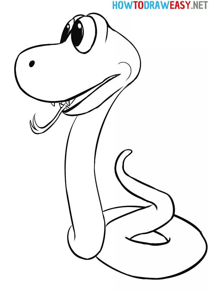 How to Draw a Long Cartoon Snake