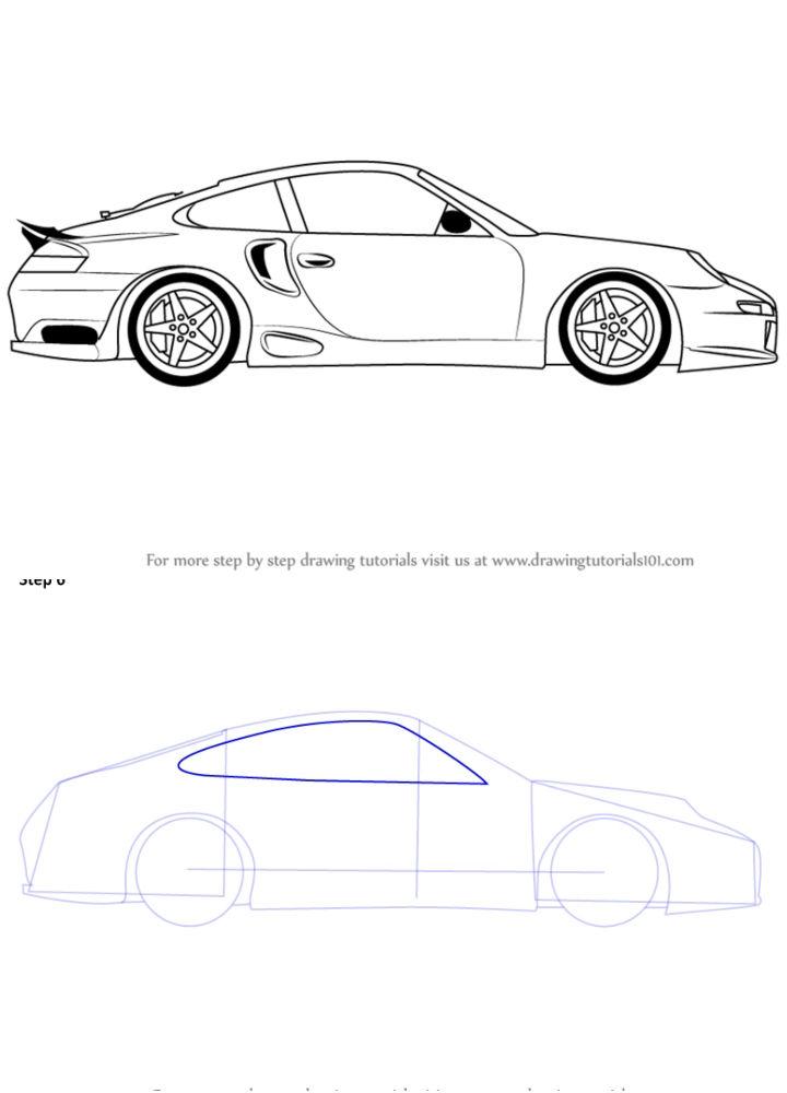 How to Draw a Porsche Car Side View