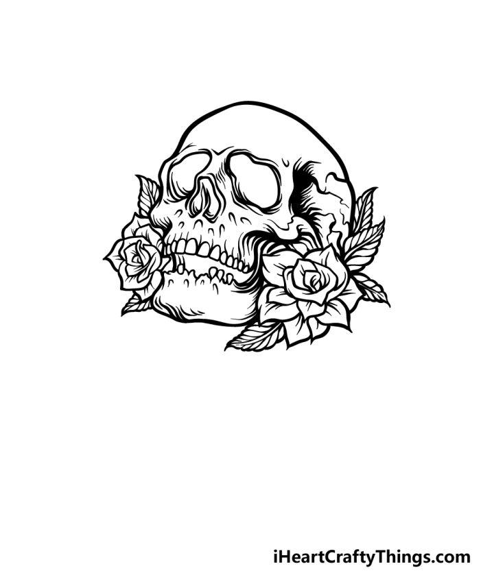 How to Draw a Rose Skull