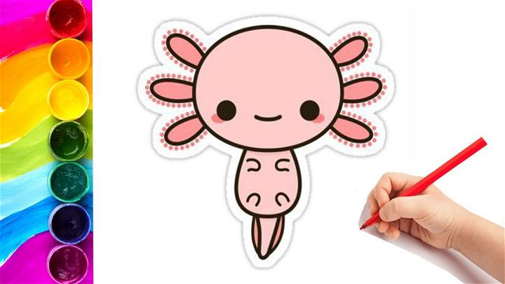 Axolotl Drawing Easy Cute How To Draw An Axolotl Draw Central | Porn