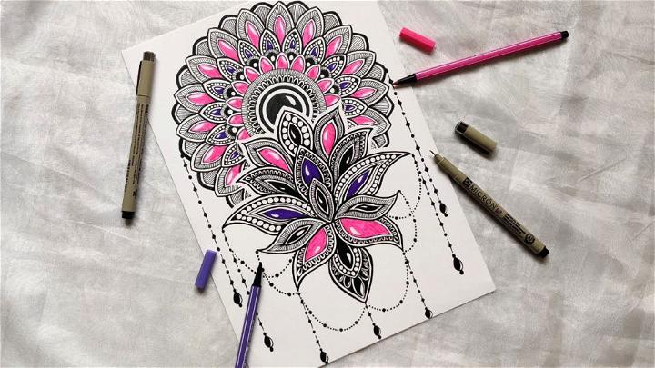 Mandala Lotus Flower Drawing