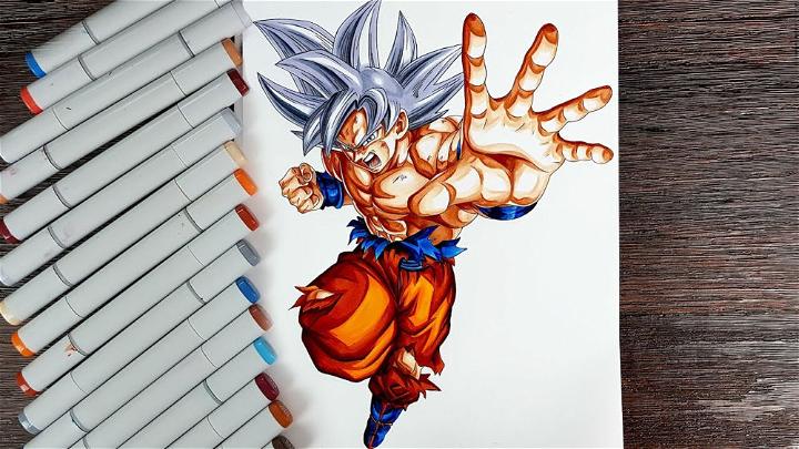 Ultra instinct goku with color pencils by me. : r/Dragonballsuper