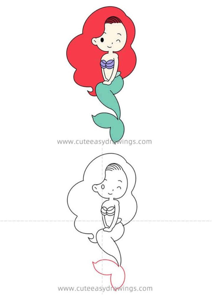 Mermaid Cartoon Drawing