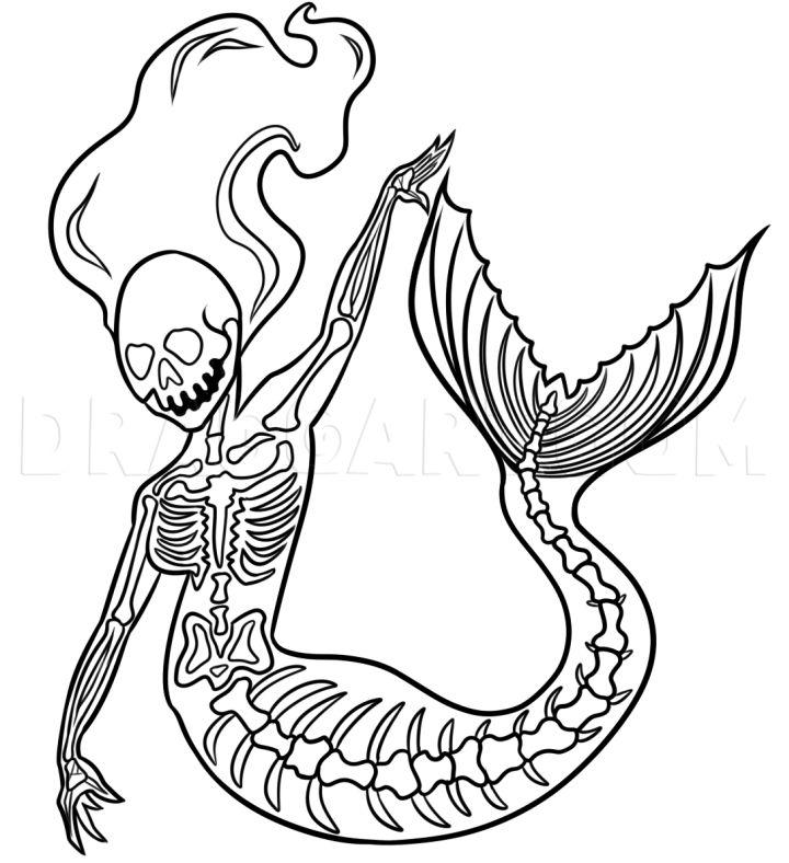 Mermaid Skeleton Drawing Lesson