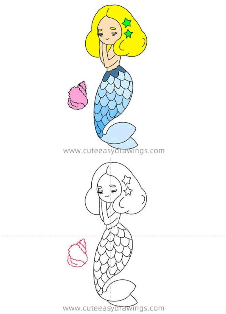 Mermaid Sleeping Pictures to Draw