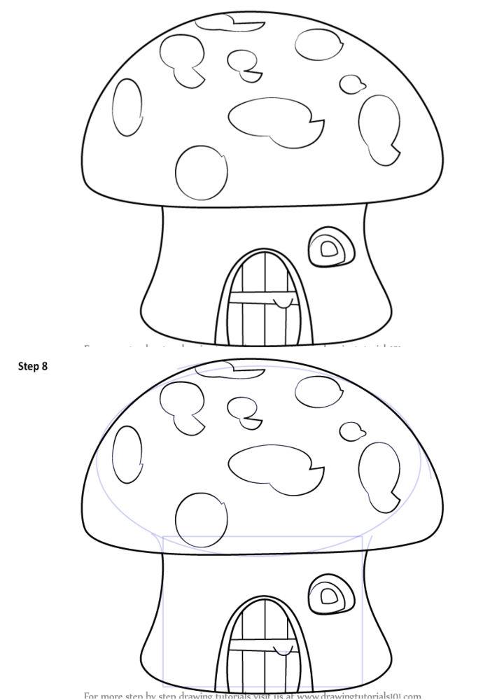 Mushroom House Drawing