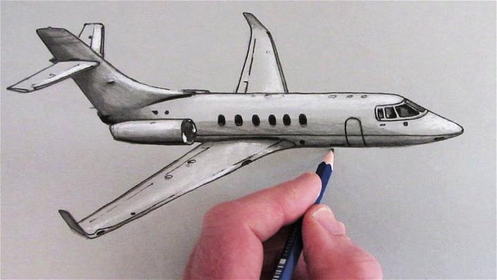 Realistic Airplane Drawing