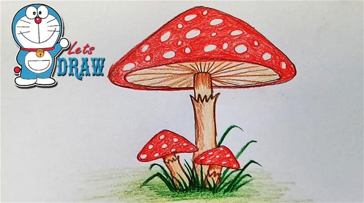 Red Mushroom Drawing