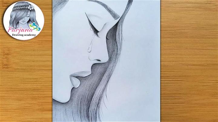 Sad Woman Drawing Step By Step