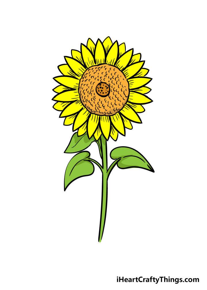 Simple Drawing Of Sunflower