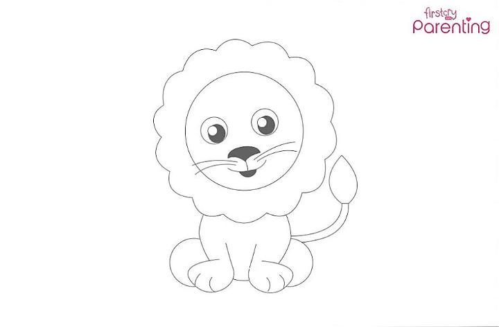 simple cute lion drawing