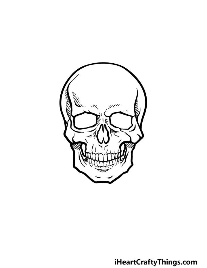 Skeleton Head Drawing Step by Step Guide