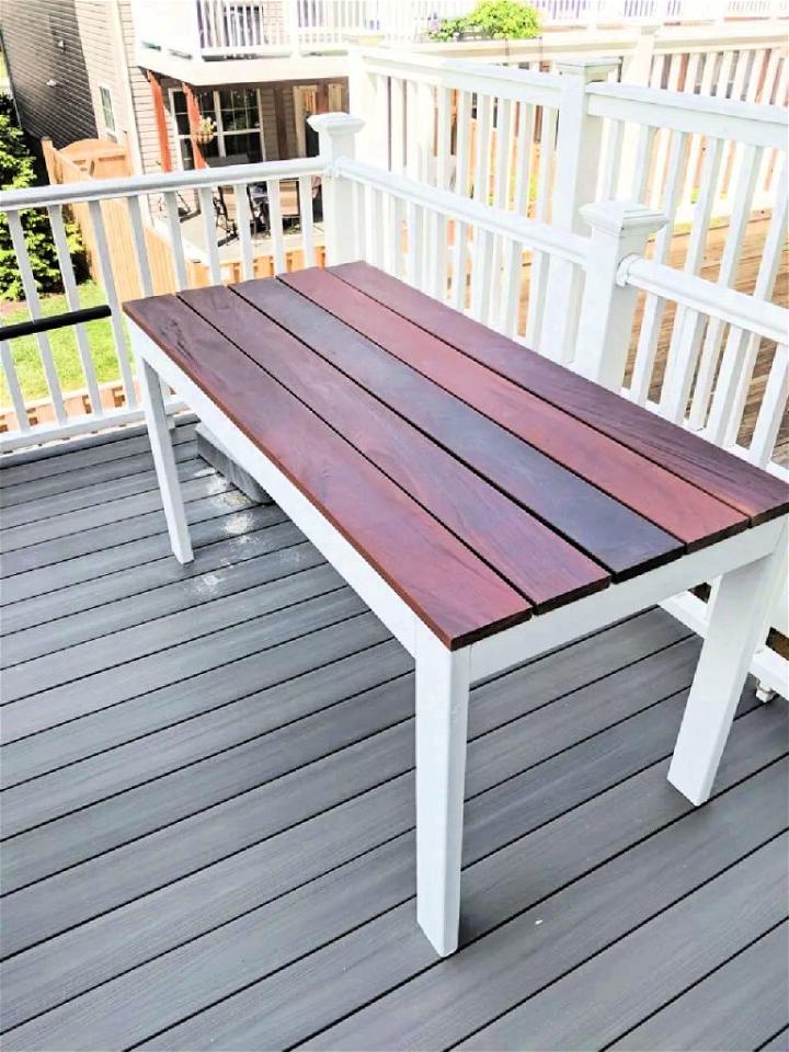 Slatted Outdoor Dining Table Build DIY Patio Furniture