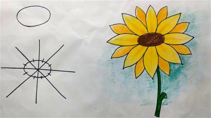Super Easy Sunflower Drawing